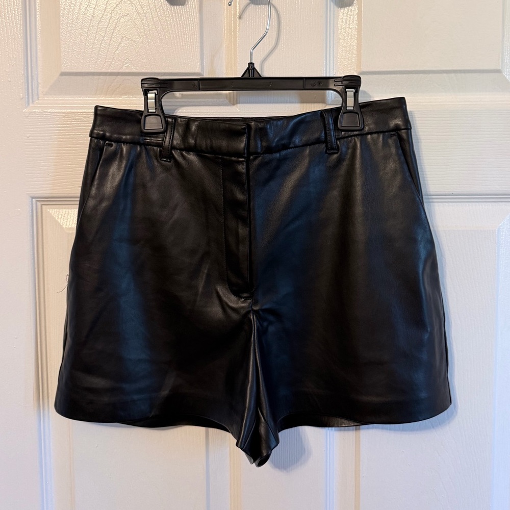 Express Black High Waist Leather Shorts